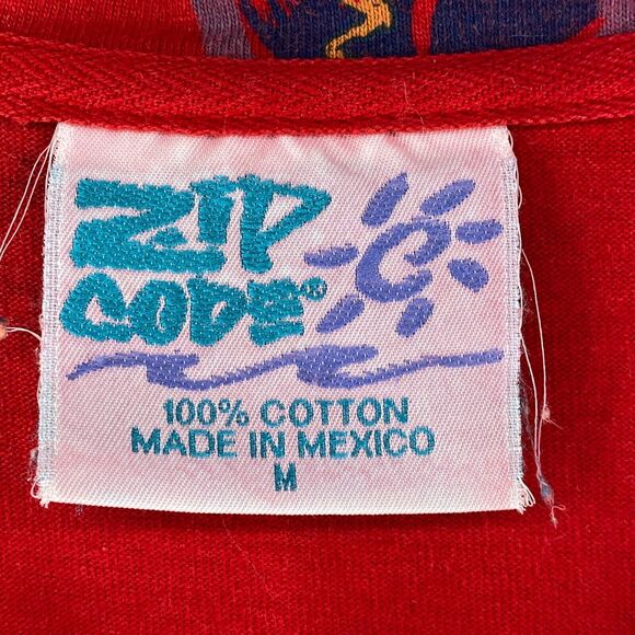 ZIP CODE Dress M Fish Shell Print Popover Maxi Sleeveless Jersey Cotton Red - Picture 9 of 15